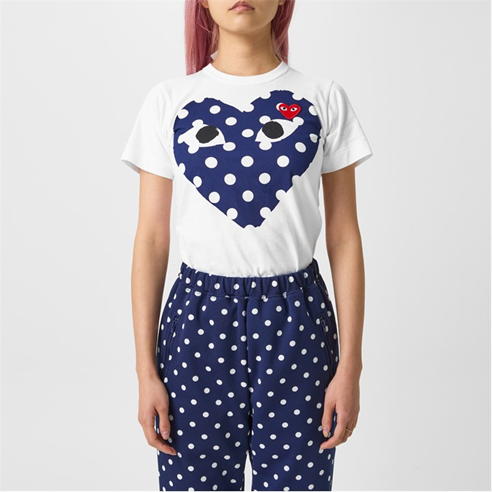 COMME DES GARCONS PLAY - Polka Dot Heart T Shirt