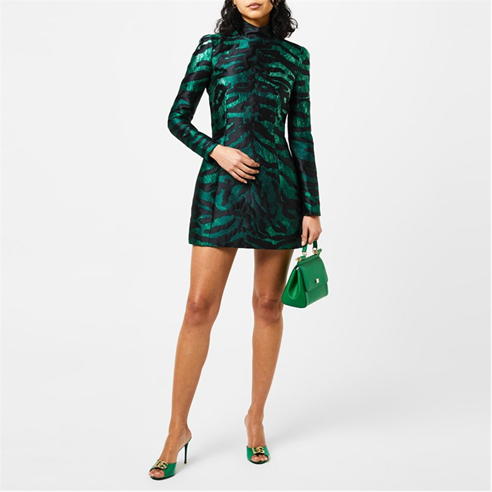 DOLCE AND GABBANA - Lame Tiger Jacquard Dress
