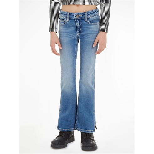 Calvin Klein Jeans - FLARE MR SPLIT VISUAL MID BLUE