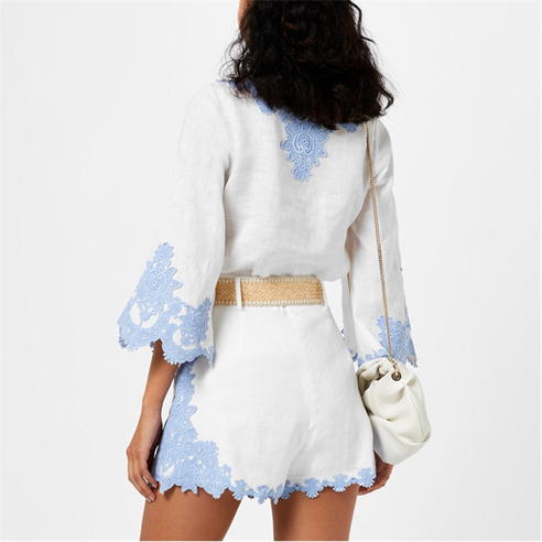ZIMMERMANN - Raie Guipure Lace Linen Blouse