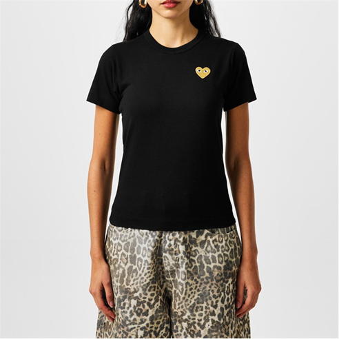 COMME DES GARCONS PLAY - Gold Small Heart T Shirt