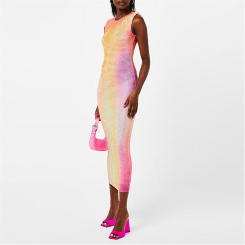 SELF PORTRAIT - Mesh Hotfix Midi Dress