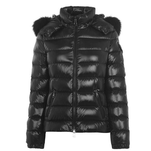 moncler black coat with fur