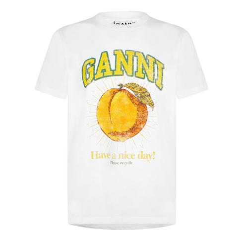 Ganni - Peach Graphic T-Shirt