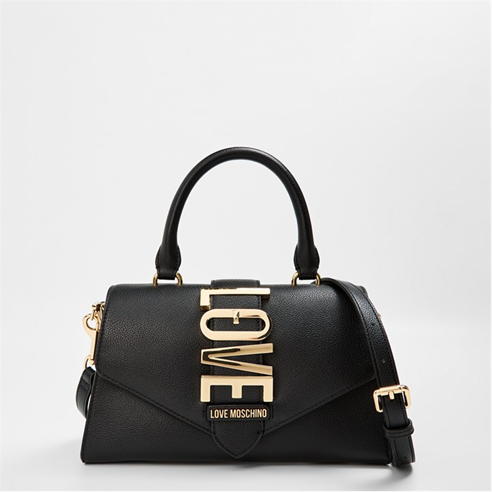 Love Moschino - Logo Plaque Top Handle Mini Crossbody Bag