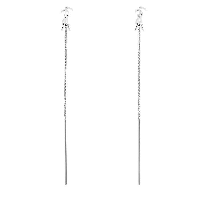 Saint Laurent Ysl Long Earrings - Silver
