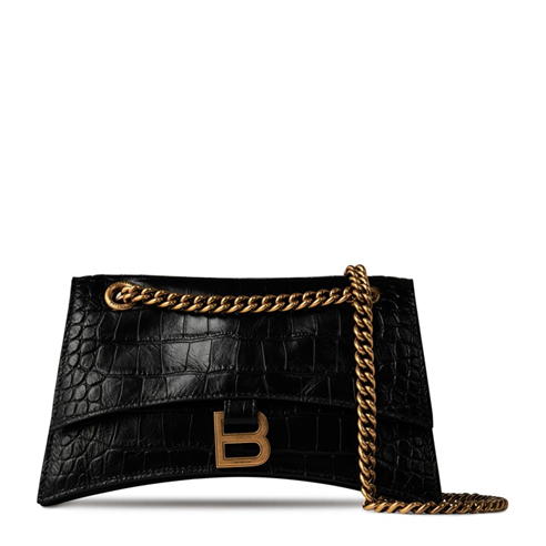 BALENCIAGA - Crush Chain Croc Shoulder Bag