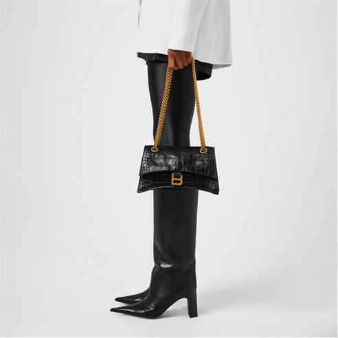 BALENCIAGA - Crush Chain Croc Shoulder Bag