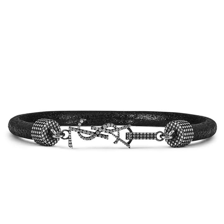 Saint Laurent Ysl Cord Bracelet - Black