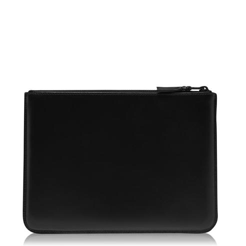 COMME DES GARCONS WALLET - All Black Cow Hide Pouch
