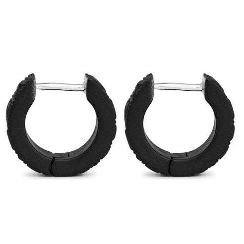 BALENCIAGA - Force Striped Hoop Earrings