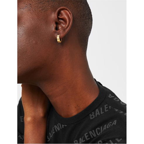 BALENCIAGA - Force Striped Hoop Earrings
