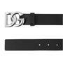 Black 80999 - DOLCE AND GABBANA - Lux Leather Crossover Logo Buckle Belt