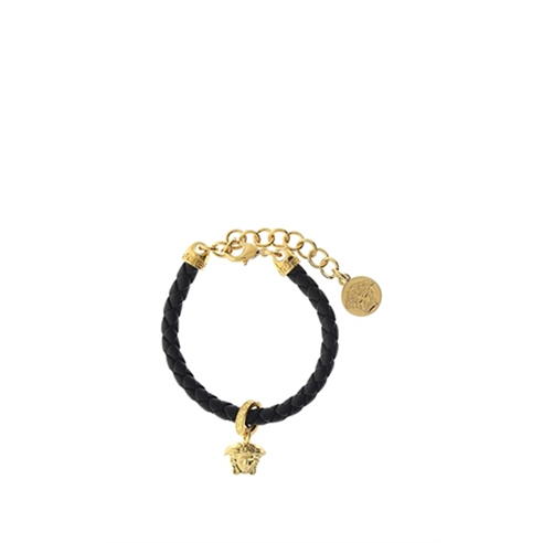 VERSACE - Braided Leather Charm Bracelet