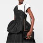 Blk/Gold 1001 - ALEXANDER MCQUEEN - Crocodile Effect Jewelled Satchel