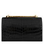 Blk/Gold 1001 - ALEXANDER MCQUEEN - Crocodile Effect Jewelled Satchel