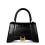 Black 1000 - BALENCIAGA - Hourglass Small Crocodile Handbag