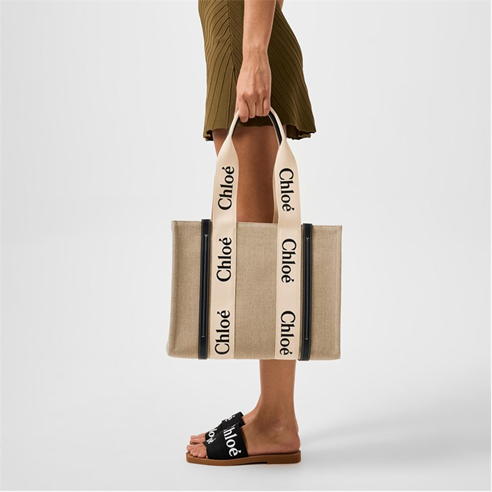 CHLOE - Medium Woody Canvas Tote Bag