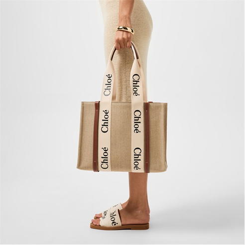 CHLOE - Medium Woody Canvas Tote Bag