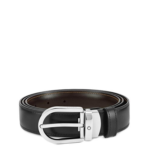 MONTBLANC - Horseshoe Buckle Reversible Leather Belt