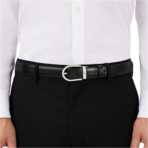 MONTBLANC - Horseshoe Buckle Reversible Leather Belt
