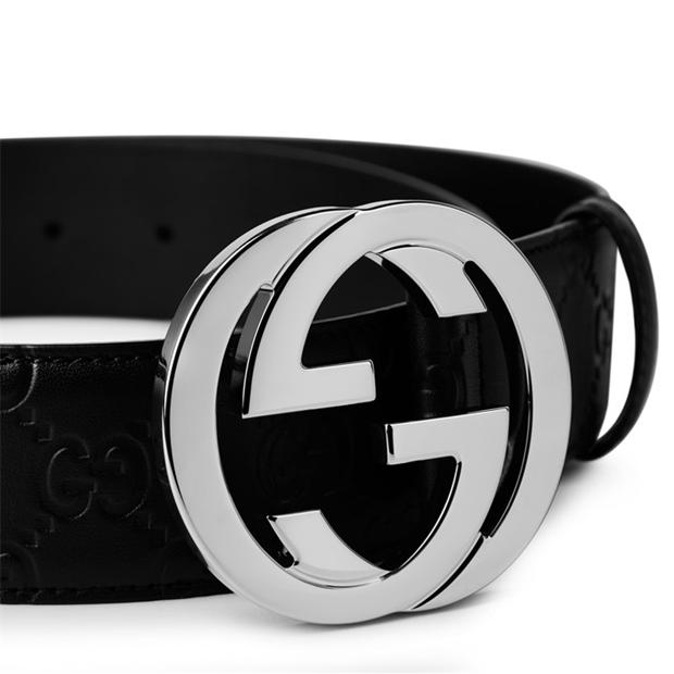 Gucci interlocked embossed belt hotsell