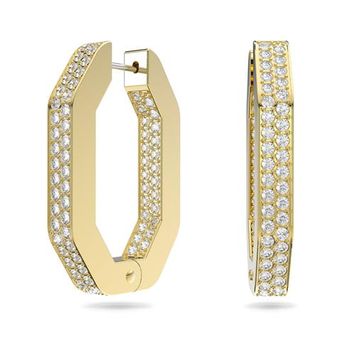 SWAROVSKI - Gold Dextera Octagon Hoop Earrings