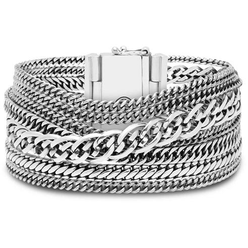 BUDDHA TO BUDDHA - Multi Chain Nathalie Bracelet Silver