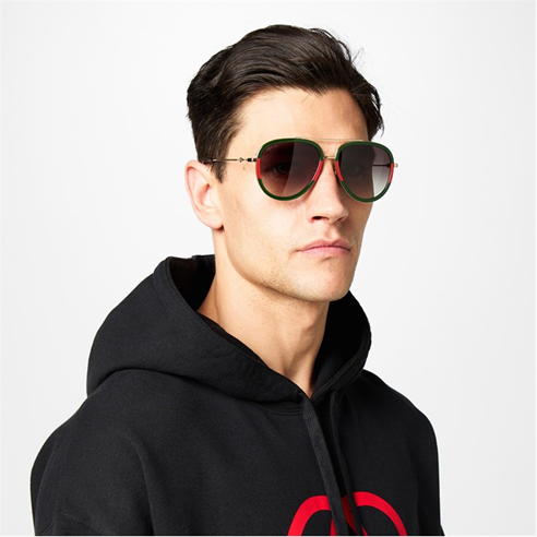 GUCCI - Bee Detail Aviator Sunglasses