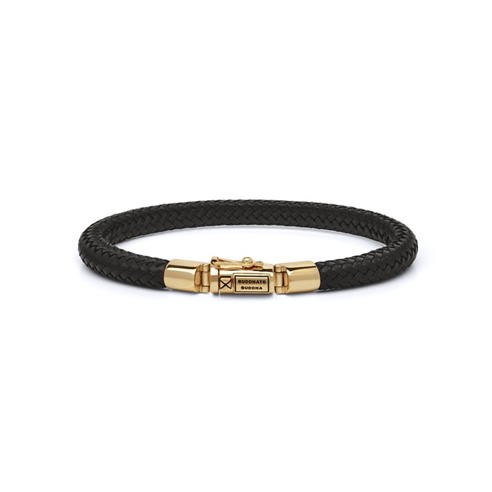 BUDDHA TO BUDDHA - Bennett Leather Gold Bracelet Yg 14kt