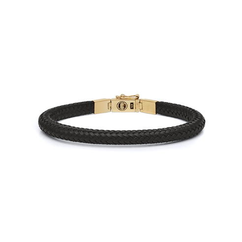 BUDDHA TO BUDDHA - Bennett Leather Gold Bracelet Yg 14kt