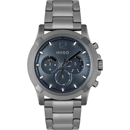 Hugo - Gents HUGO #IMPRESSFORHIM Grey IP Bracelet Watch