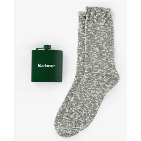 Barbour - Hip Flask And Sock Gift Set