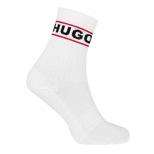 HUGO - 2 Pack Ribbed Logo Crew Socks