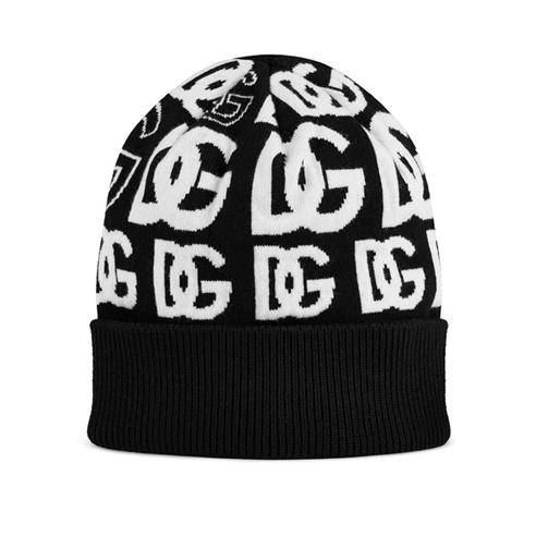 DOLCE AND GABBANA - Knit Logo Jacquard Beanie