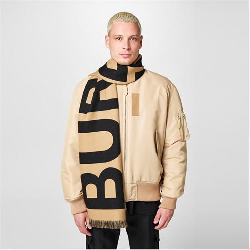 BURBERRY - Logo Wool Jacquard Scarf