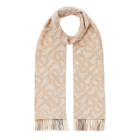 BURBERRY - Reversible Check And Monogram Cashmere Scarf
