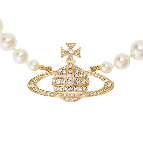VIVIENNE WESTWOOD - One Row Pearl Bas Relief Choker