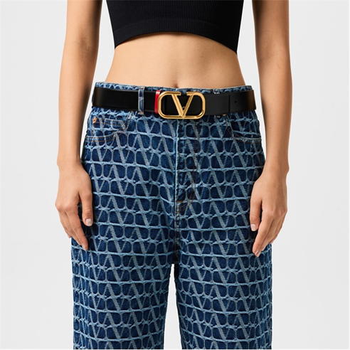 VALENTINO GARAVANI - V Logo 4cm Reversible Belt