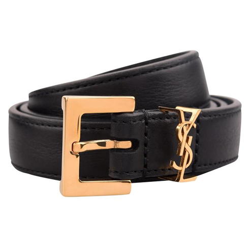 SAINT LAURENT - Logo Slim Belt