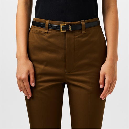 SAINT LAURENT - Logo Slim Belt