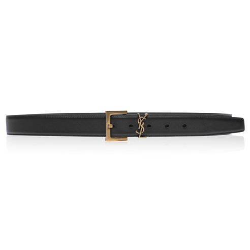 SAINT LAURENT - Leather Logo Belt