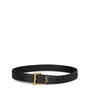 Black/Gold - SAINT LAURENT - Leather Logo Belt