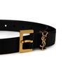 Black/Gold - SAINT LAURENT - Leather Logo Belt