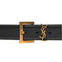 Black/Gold - SAINT LAURENT - Leather Logo Belt