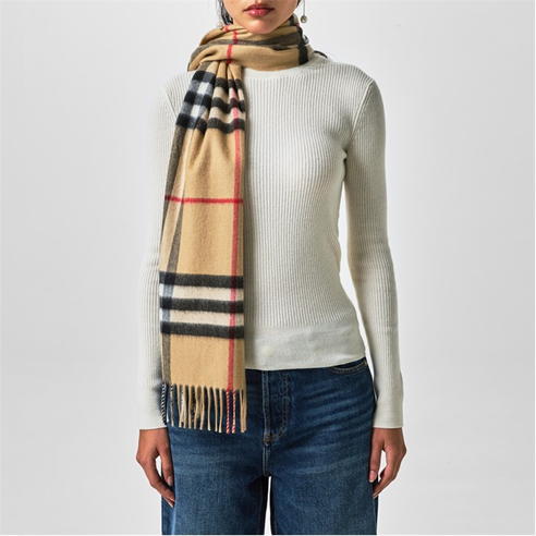 BURBERRY - Giant Icon Check Cashmere Scarf