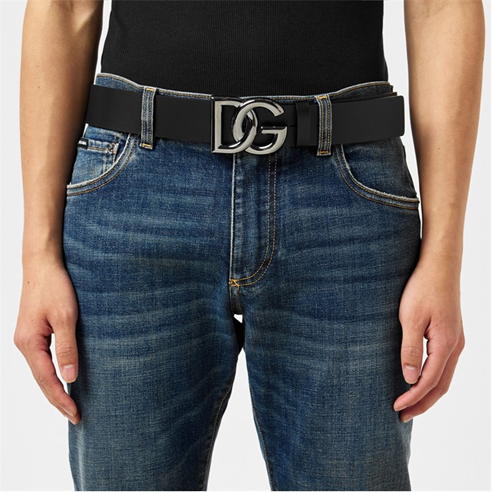 DOLCE AND GABBANA - Interlock Logo Buckle Belt