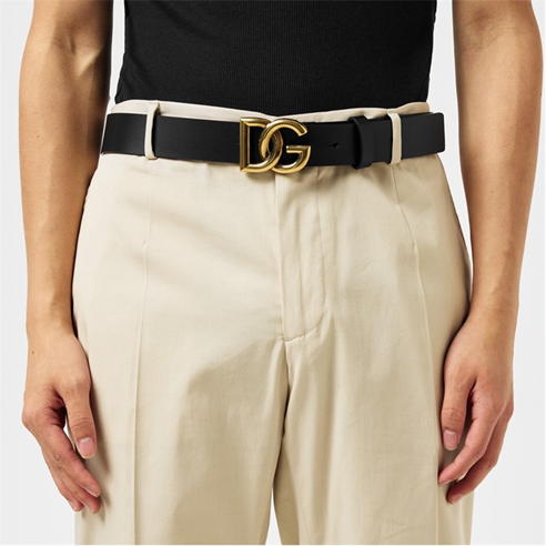 DOLCE AND GABBANA - Interlock Logo Buckle Belt