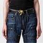Black/Gld 1076 - PALM ANGELS - Palm Buckle Belt