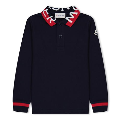 MONCLER - Moncler LS Logo Polo Jn34
